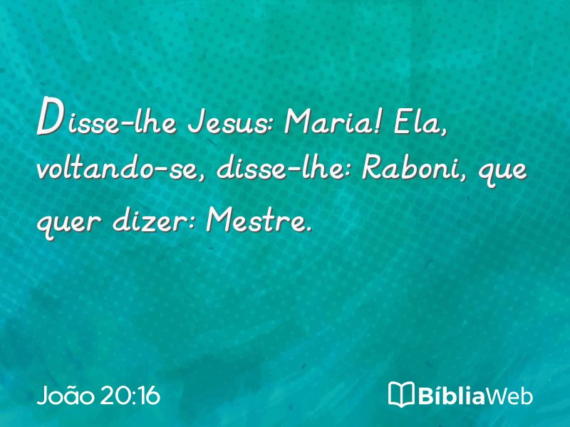 João 20:16 em imagem para compartilhar