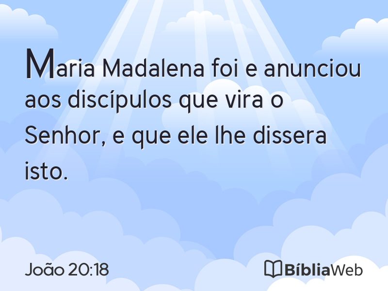 João 20:18 em imagem para compartilhar