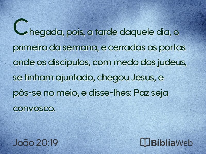 João 20:19 em imagem para compartilhar