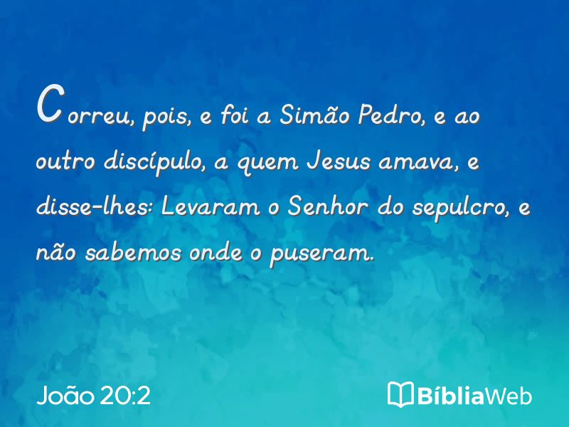 João 20:2 em imagem para compartilhar