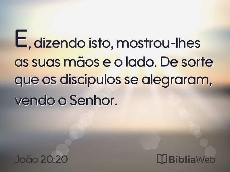 João 20:20 em imagem para compartilhar
