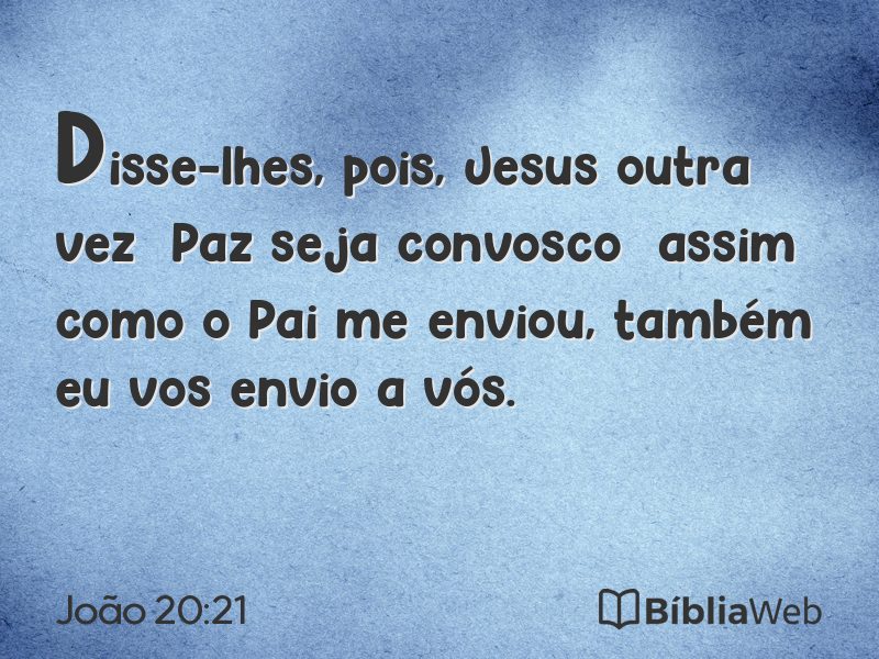 João 20:21 em imagem para compartilhar
