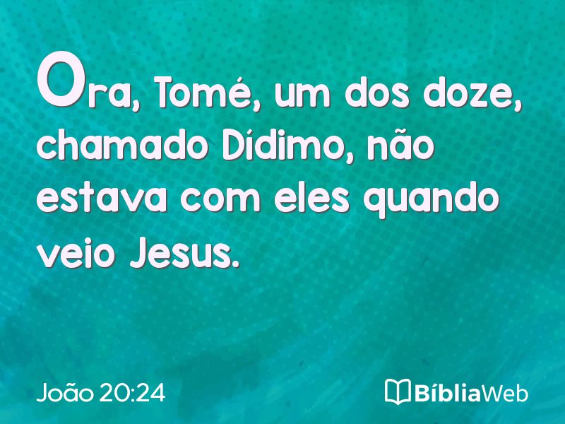 João 20:24 em imagem para compartilhar