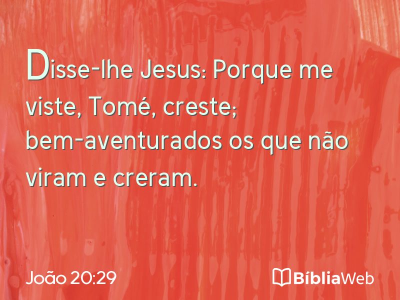 João 20:29 em imagem para compartilhar