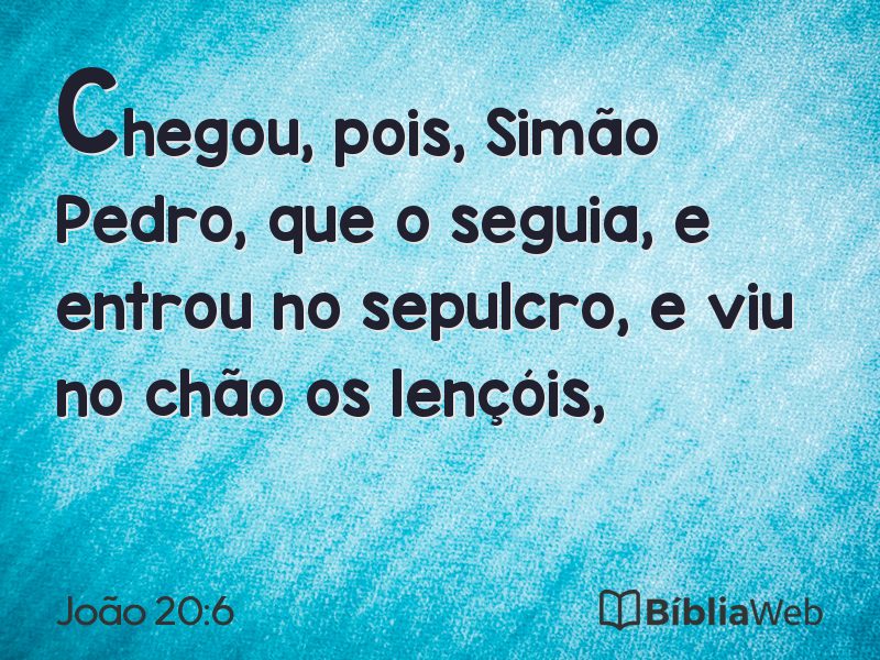 João 20:6 em imagem para compartilhar