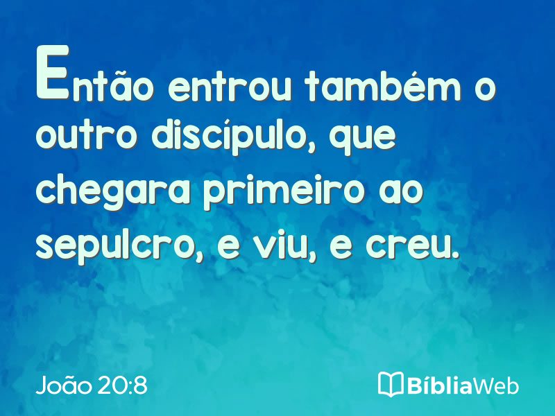 João 20:8 em imagem para compartilhar
