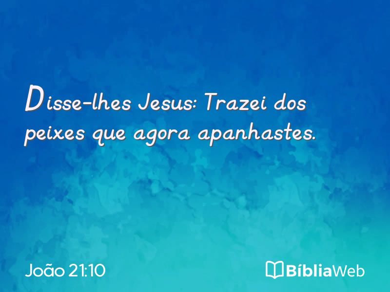 João 21:10 em imagem para compartilhar