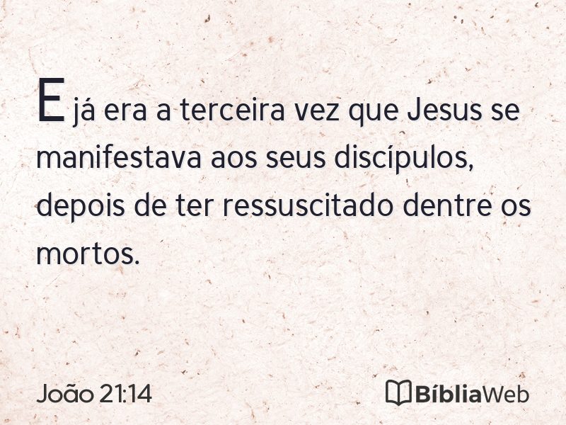 João 21:14 em imagem para compartilhar