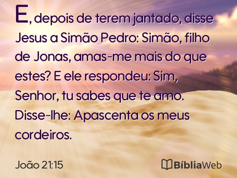 João 21:15 em imagem para compartilhar