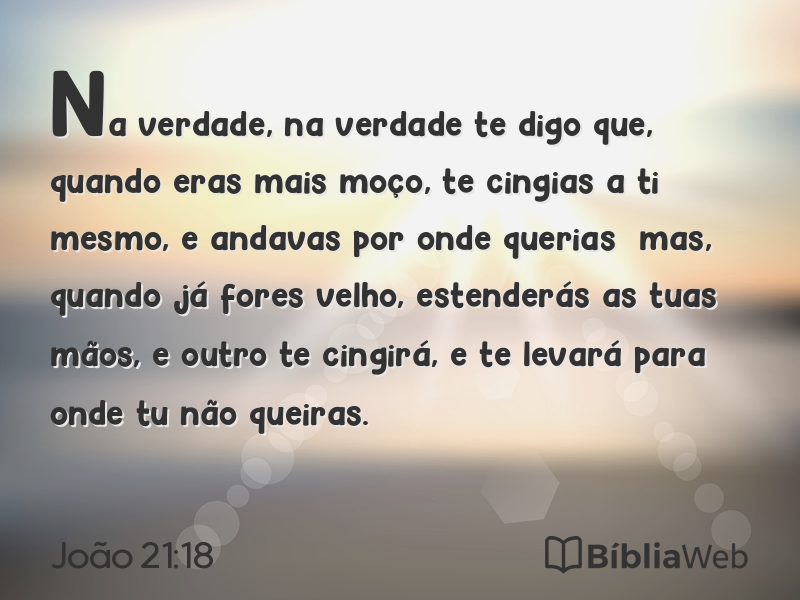 João 21:18 em imagem para compartilhar