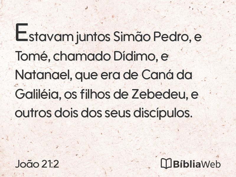 João 21:2 em imagem para compartilhar