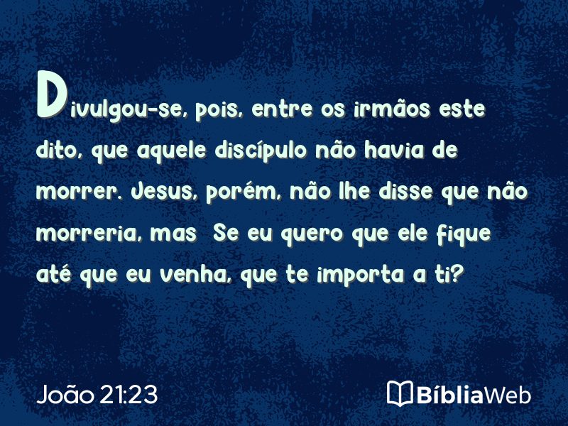João 21:23 em imagem para compartilhar