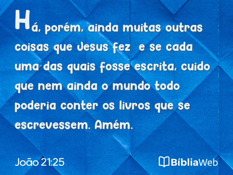 João 21:25 em imagem para compartilhar