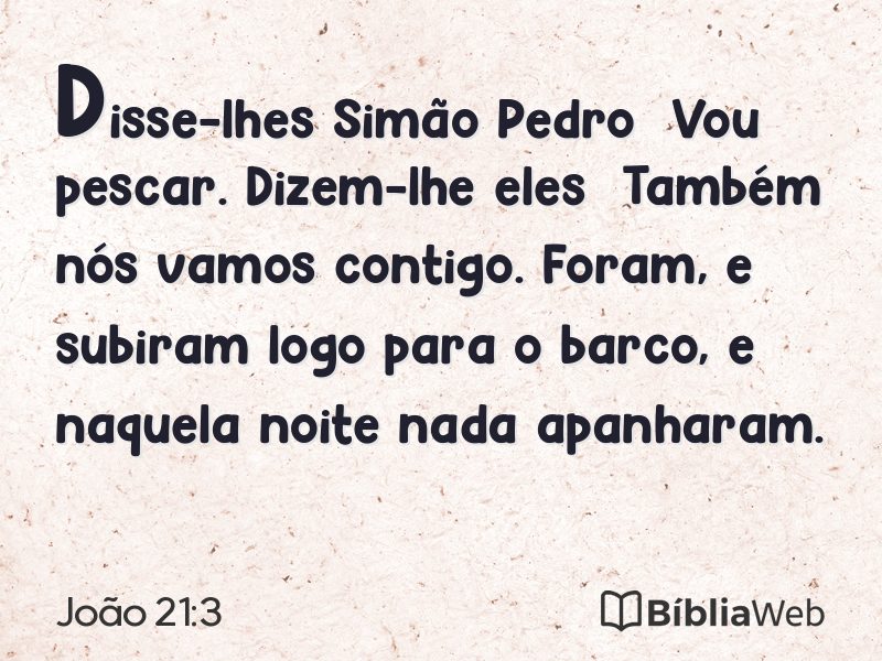 João 21:3 em imagem para compartilhar