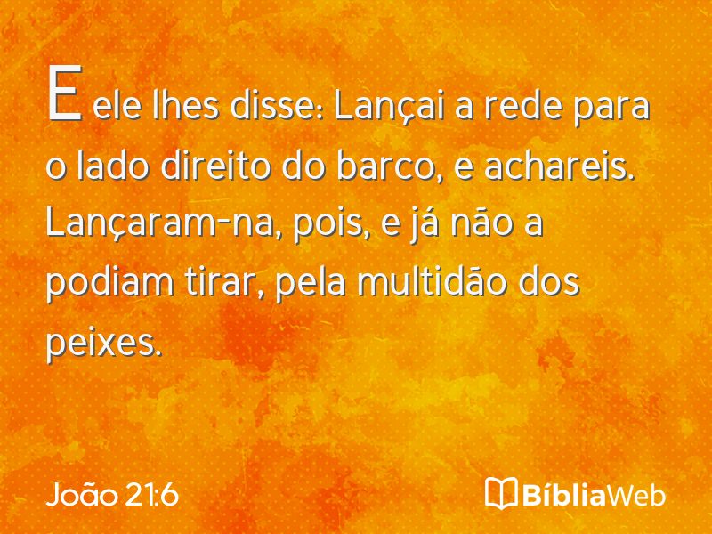 João 21:6 em imagem para compartilhar