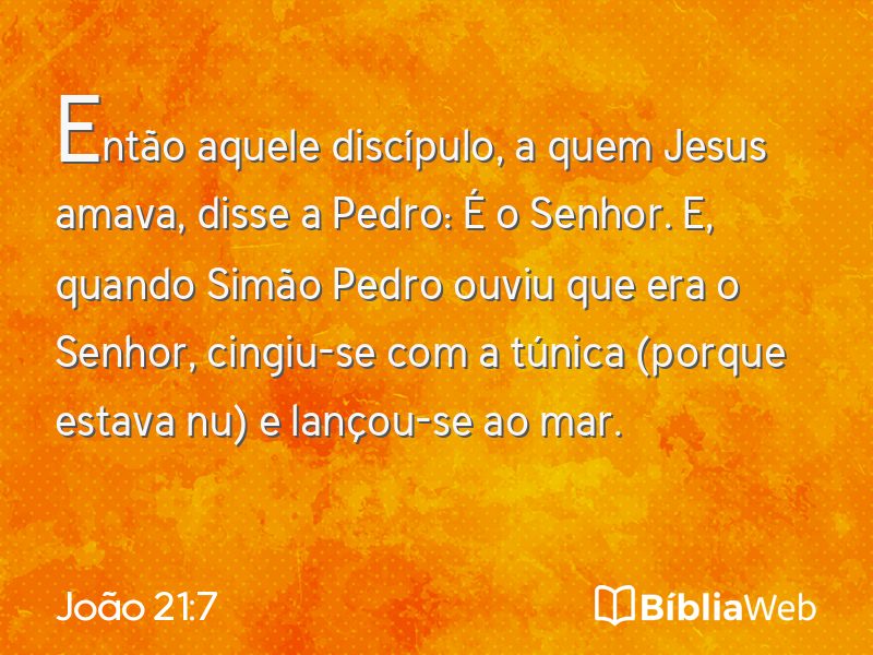 João 21:7 em imagem para compartilhar