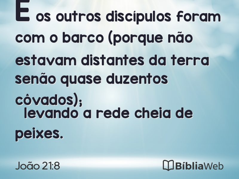 João 21:8 em imagem para compartilhar