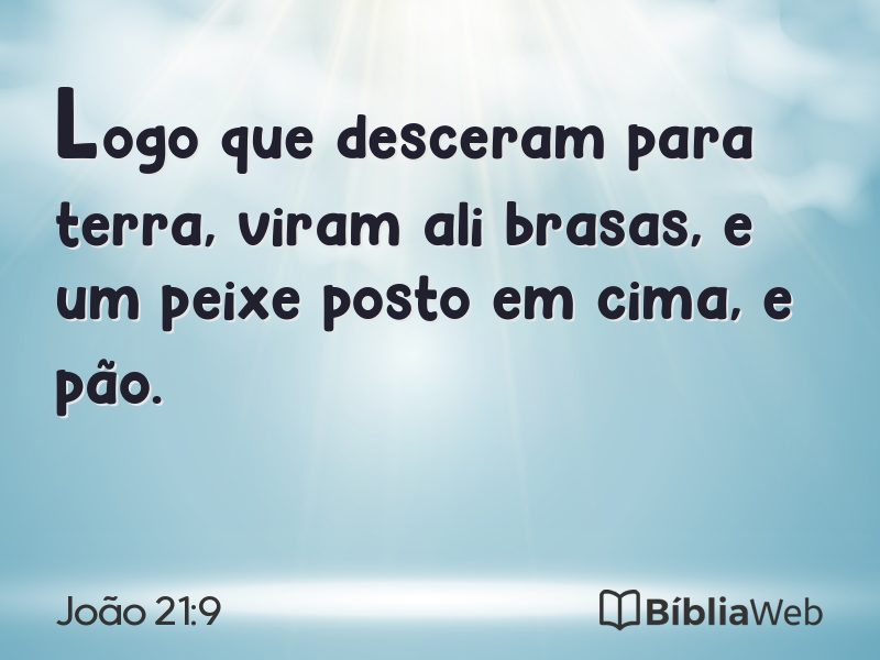 João 21:9 em imagem para compartilhar