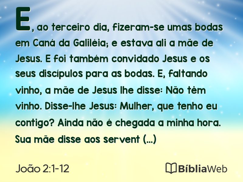 João 2:1-12 em imagem para compartilhar