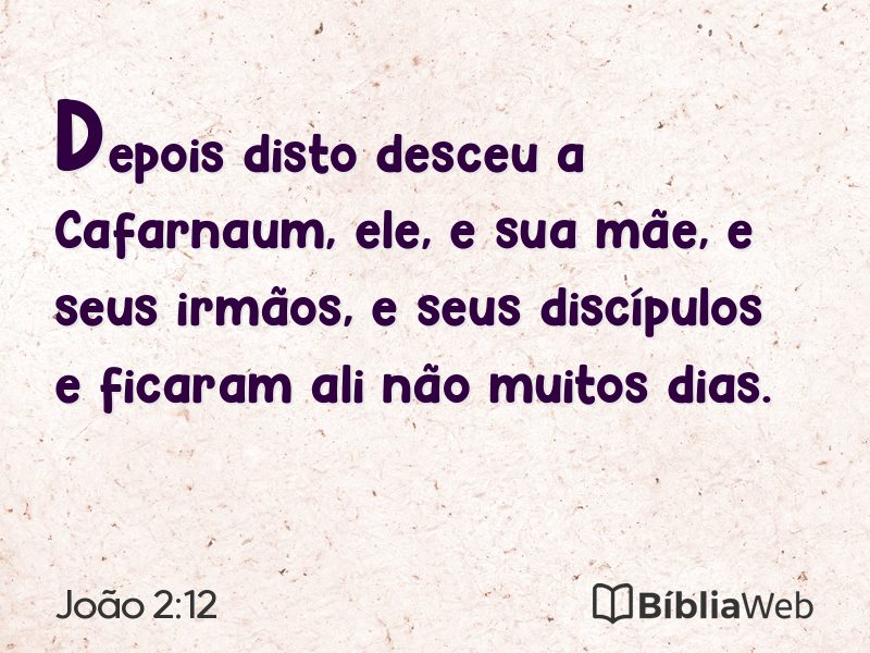 João 2:12 em imagem para compartilhar