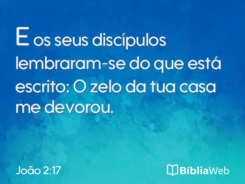 João 2:17 em imagem para compartilhar