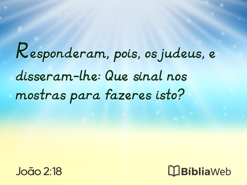 João 2:18 em imagem para compartilhar