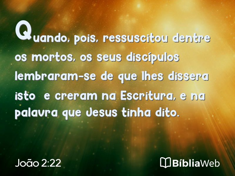 João 2:22 em imagem para compartilhar
