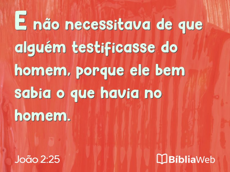 João 2:25 em imagem para compartilhar