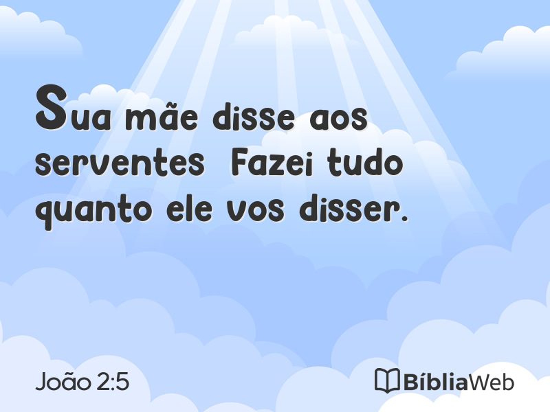 João 2:5 em imagem para compartilhar