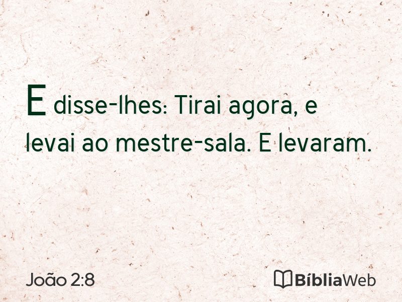 João 2:8 em imagem para compartilhar