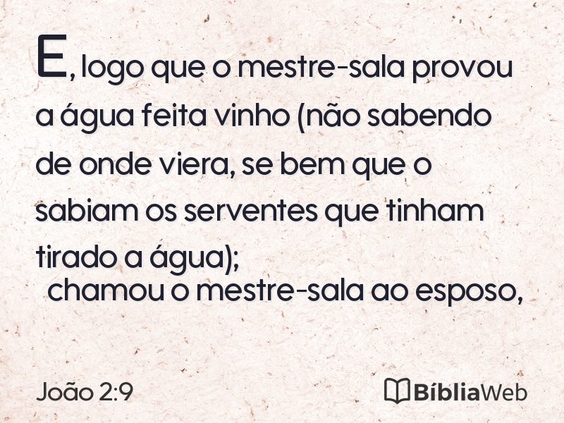 João 2:9 em imagem para compartilhar