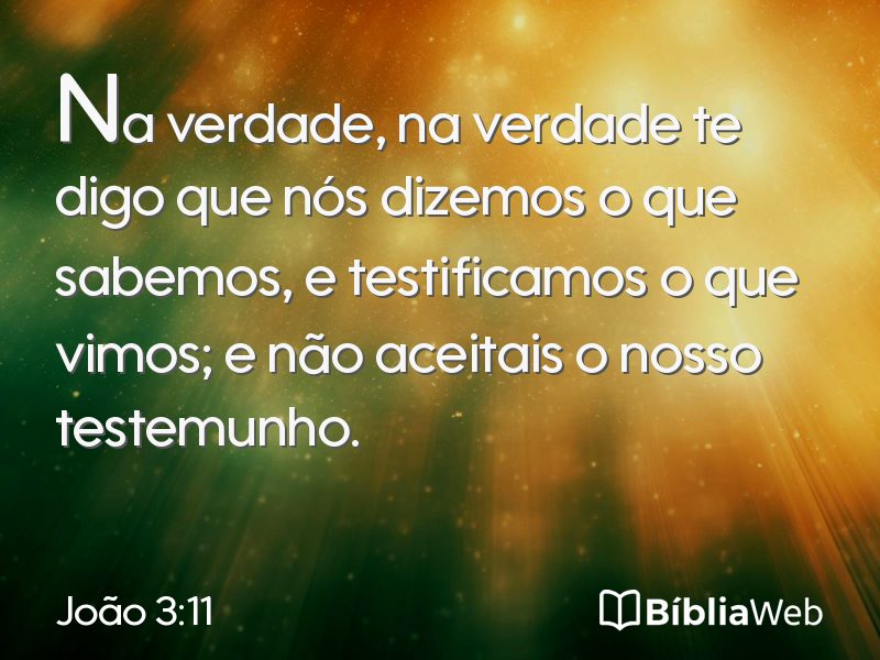 João 3:11 em imagem para compartilhar