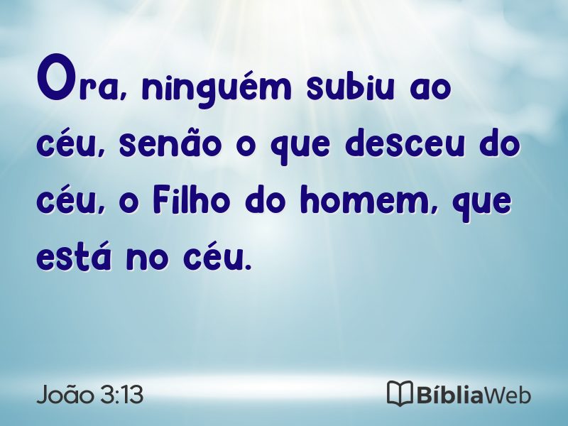 João 3:13 em imagem para compartilhar