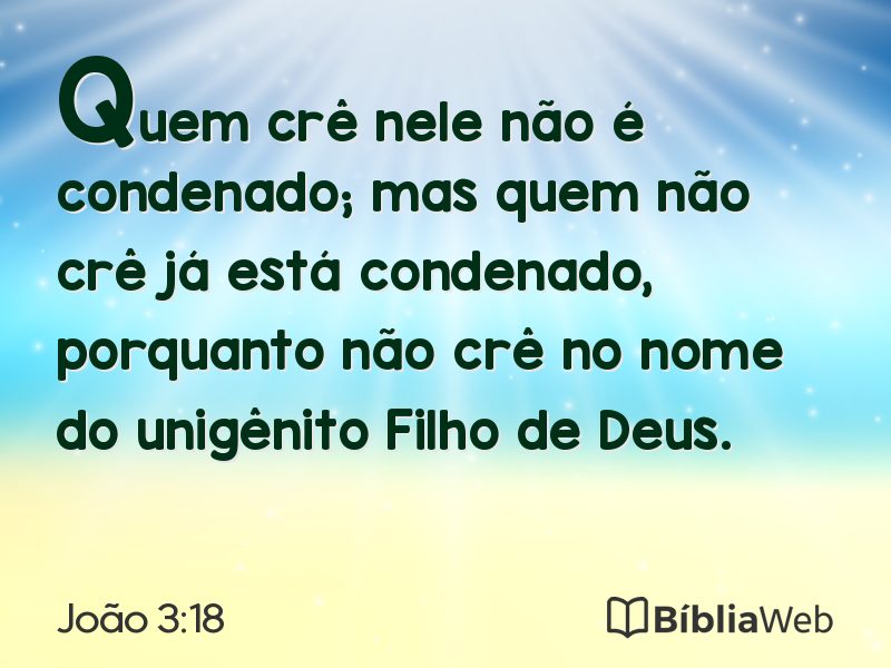 João 3:18 em imagem para compartilhar