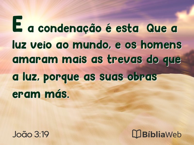 João 3:19 em imagem para compartilhar