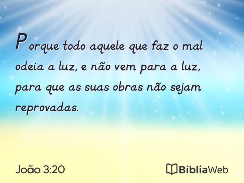 João 3:20 em imagem para compartilhar