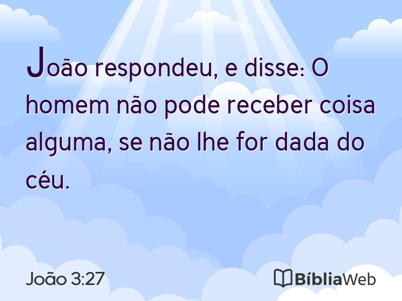 João 3:27 em imagem para compartilhar
