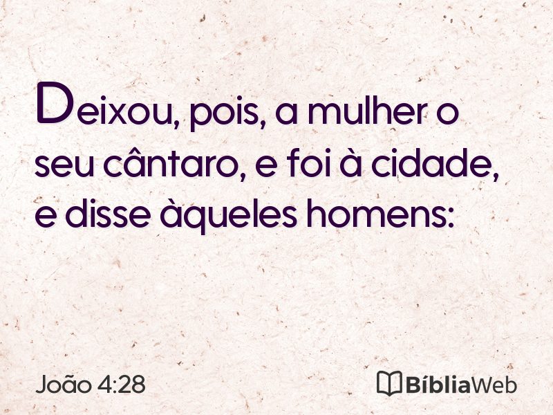 João 4:28 em imagem para compartilhar