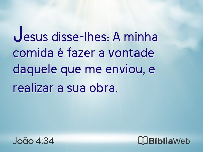 João 4:34 em imagem para compartilhar