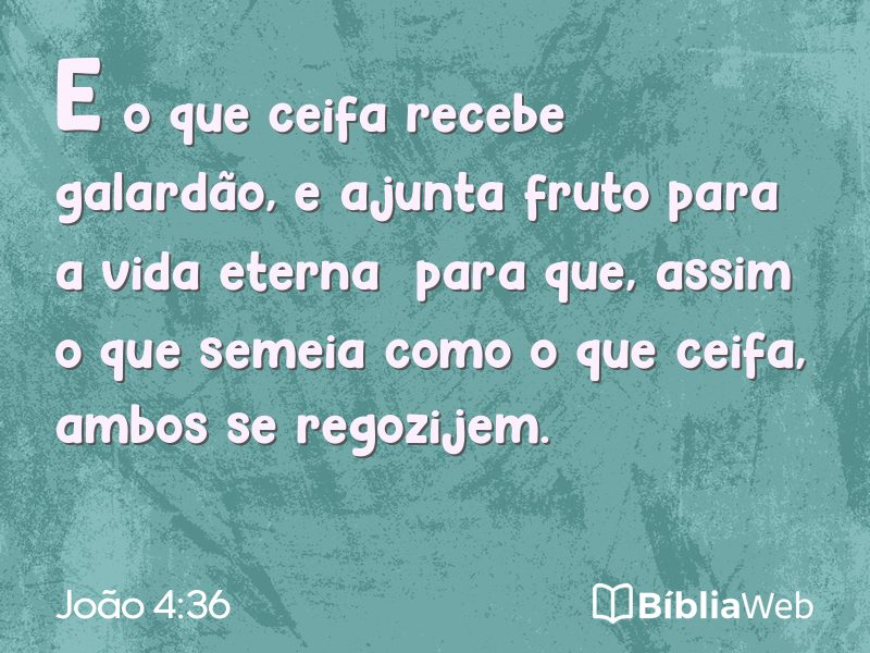 João 4:36 em imagem para compartilhar