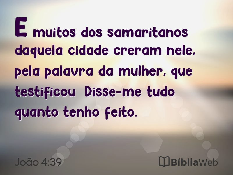 João 4:39 em imagem para compartilhar