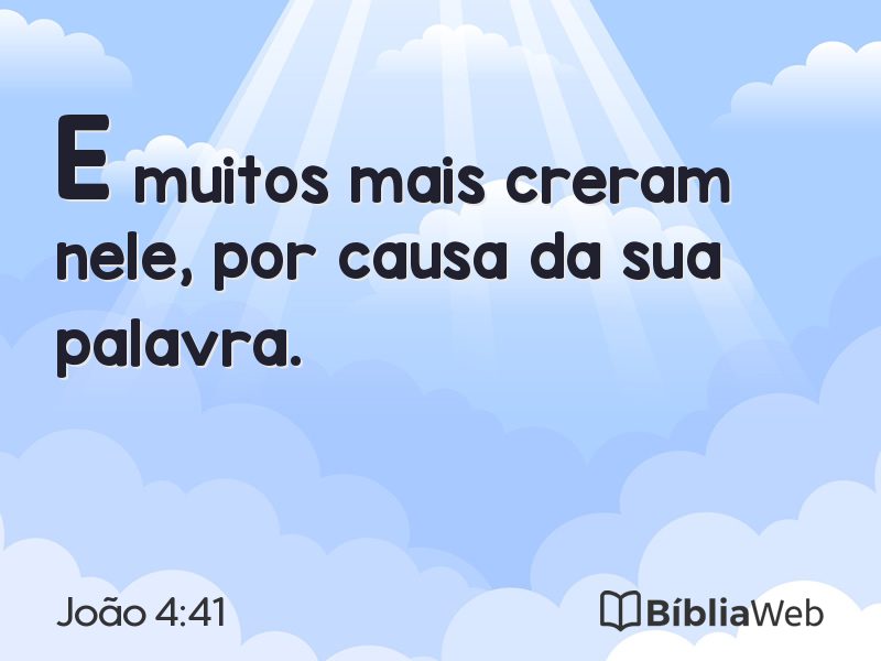 João 4:41 em imagem para compartilhar