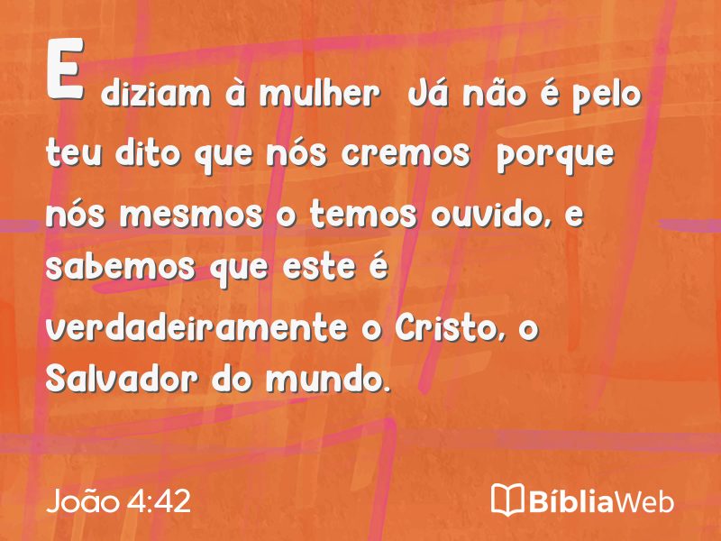 João 4:42 em imagem para compartilhar