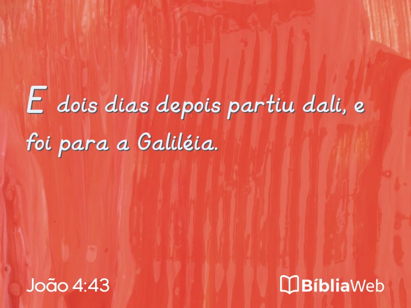 João 4:43 em imagem para compartilhar