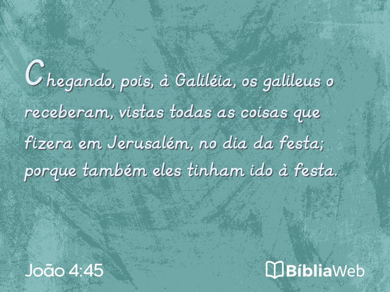 João 4:45 em imagem para compartilhar