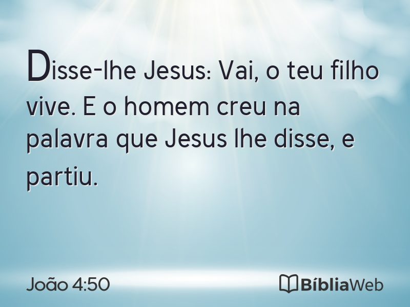 João 4:50 em imagem para compartilhar