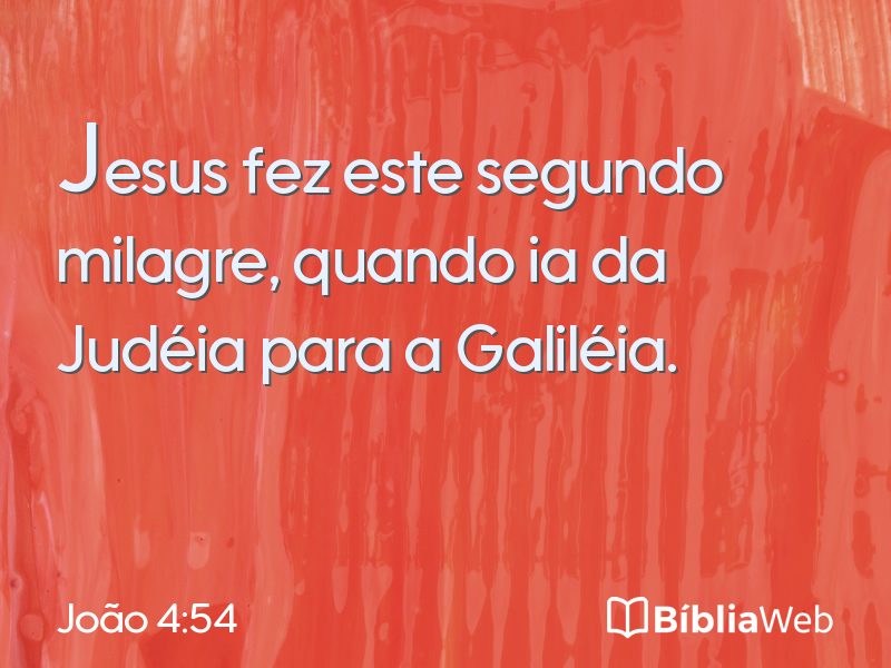 João 4:54 em imagem para compartilhar