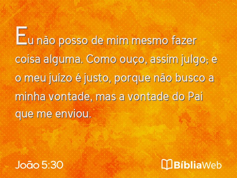 João 5:30 em imagem para compartilhar