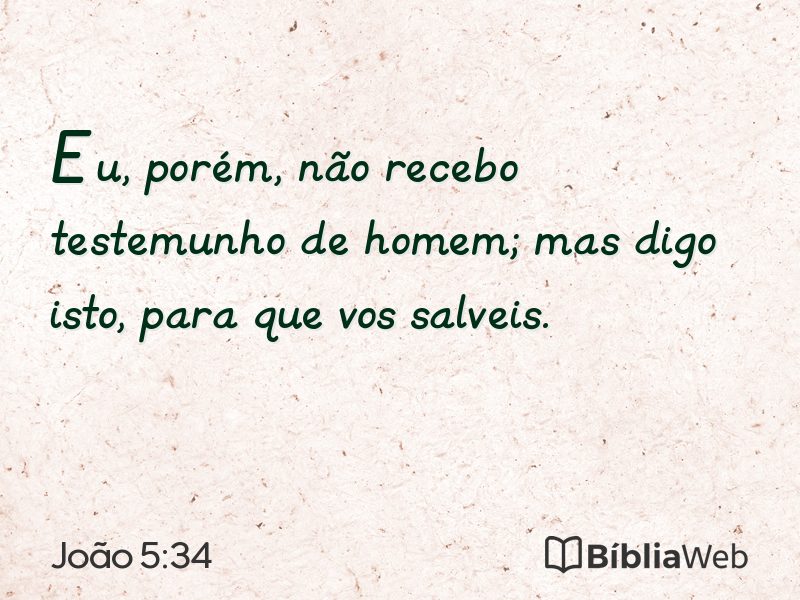João 5:34 em imagem para compartilhar