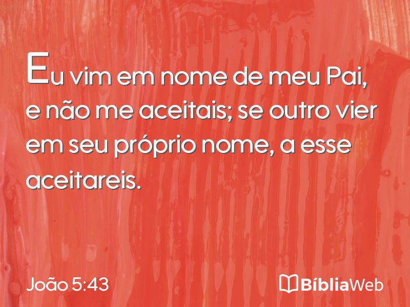 João 5:43 em imagem para compartilhar